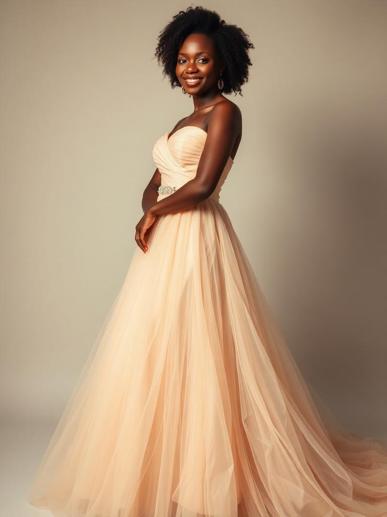 Champagne Tulle Gown