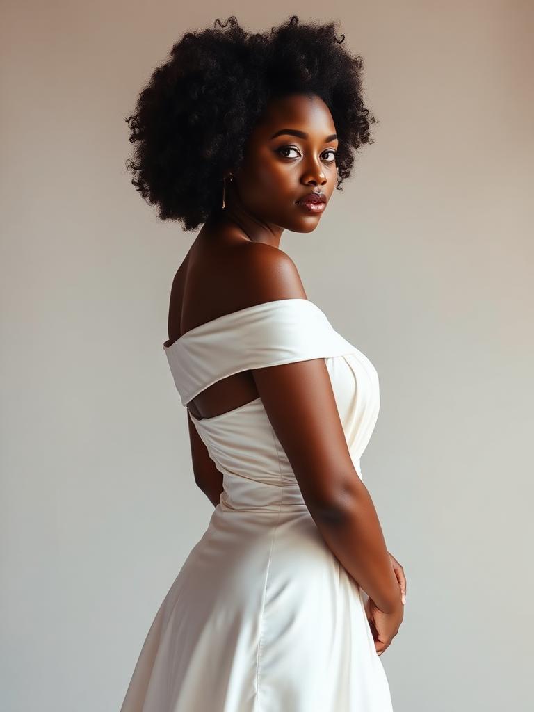 White Off-Shoulder Gown