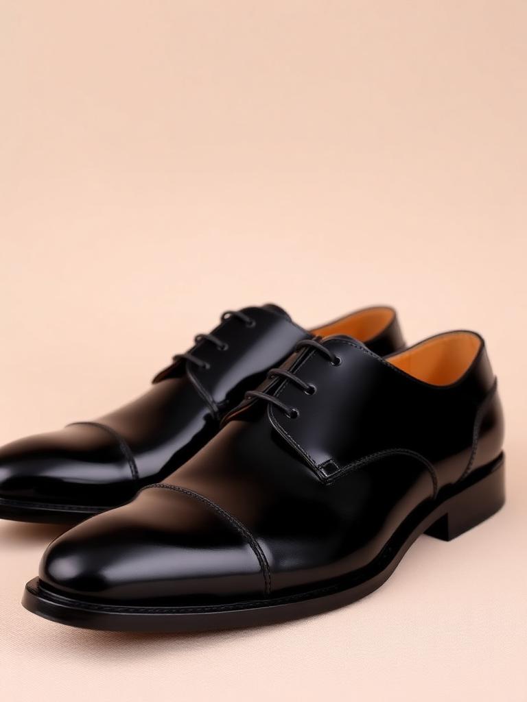 Polished Black Cap-Toe