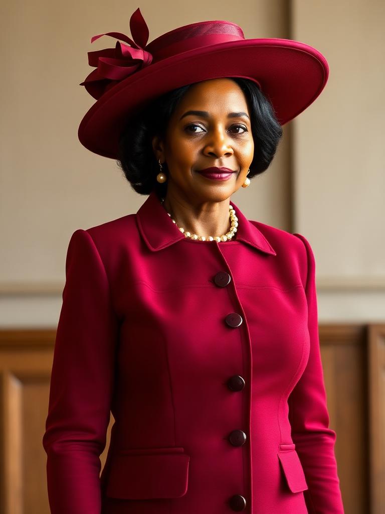 Burgundy First Lady Suit