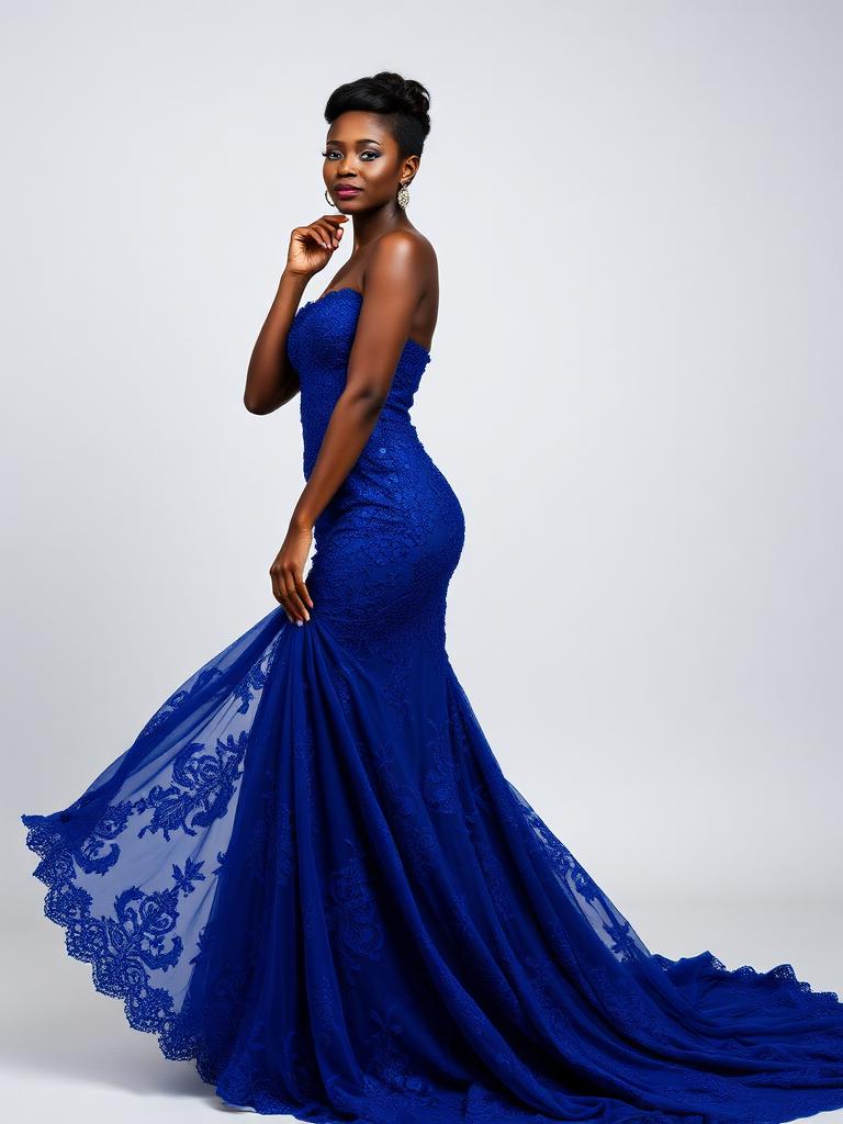 Royal Blue Lace Gown